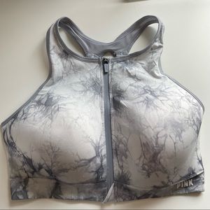 🍒VS PINK Marble Zip Sports Bra🍒